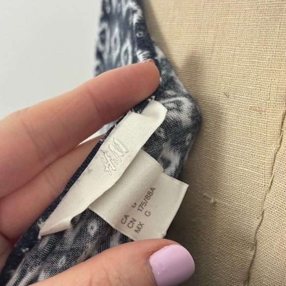 H&M Romper Blue Geometric Spaghetti Straps Tassel L - Picture 5 of 6